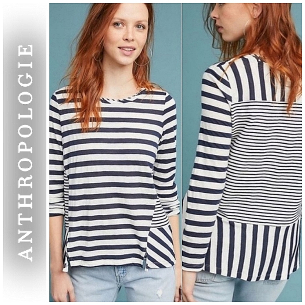 Maeve Caperina Blue&White Striped Tunic